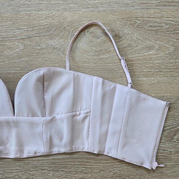 NWT HOUSE OF CB Pabla Plunge Neck Crop Top Small Ballet Slipper New With Tags - Picture 12 of 16